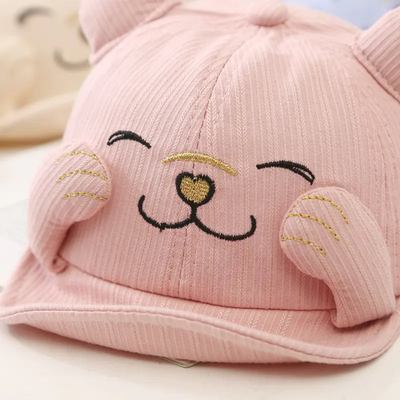 Cartoon Cat Baseball Cap for Kids - Cute Sun Visor Hat