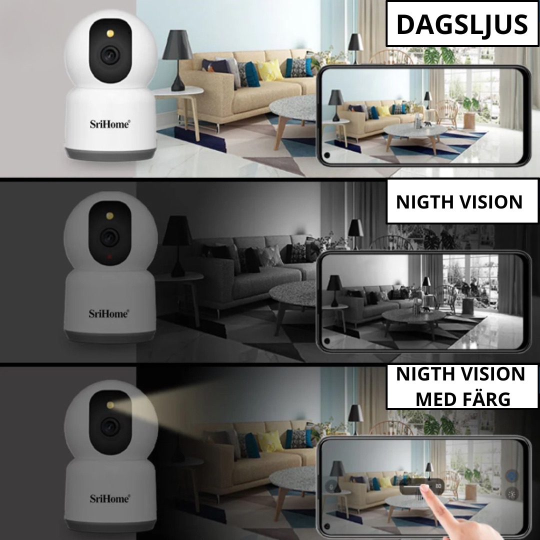 SriHome SriHome – Smart nätverkskamera med infrarött nattseende